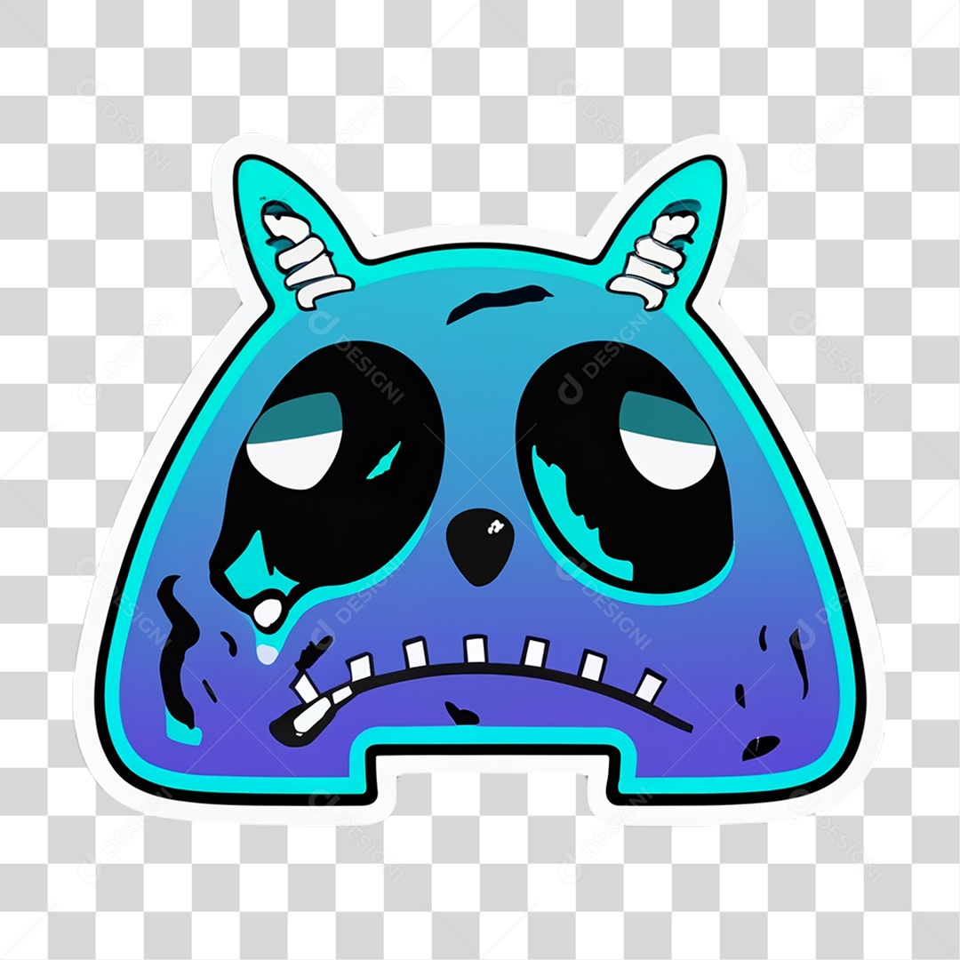 Sticker Emojis Monstro PNG Transparente