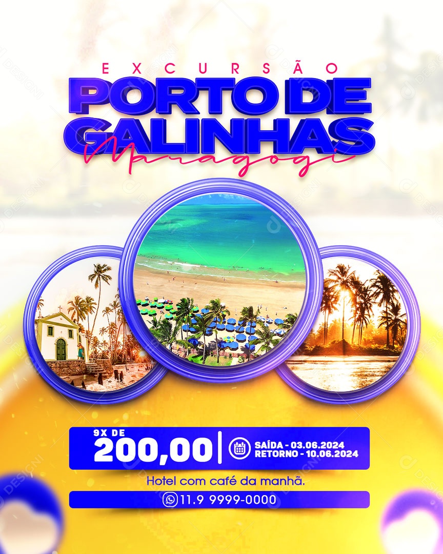 Feed Excursão Porto De Galinhas Maragogi Social Media PSD Editável