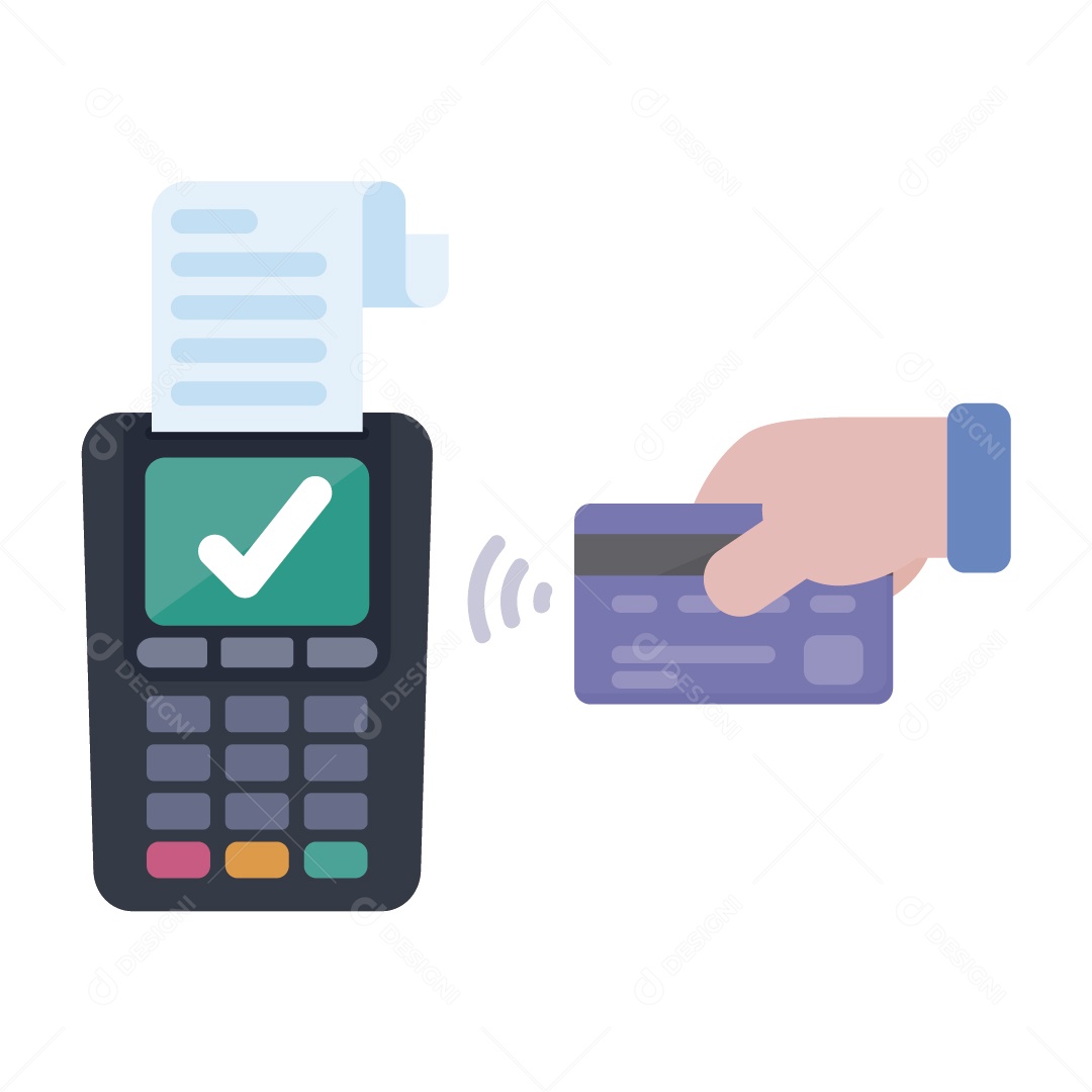 Maquininha de Cartão de Crédito Ilustração Vetor EPS