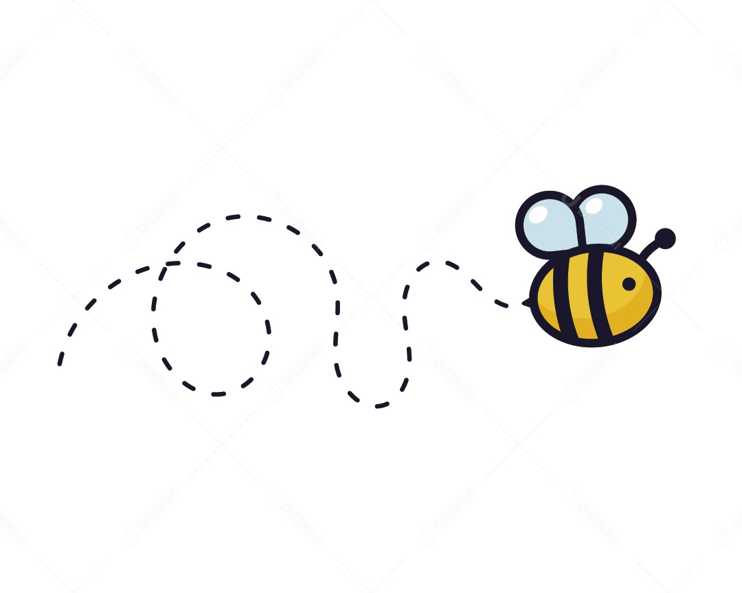Caminho de Voo de Abelhas Ilustração Vetor EPS