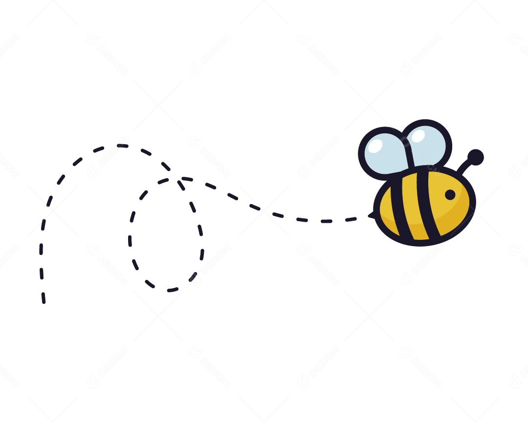 Caminho de Voo de Abelhas Ilustração Vetor EPS