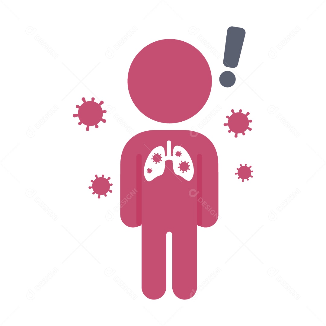 Ícone de Pessoa com Vírus Ilustração Vetor EPS