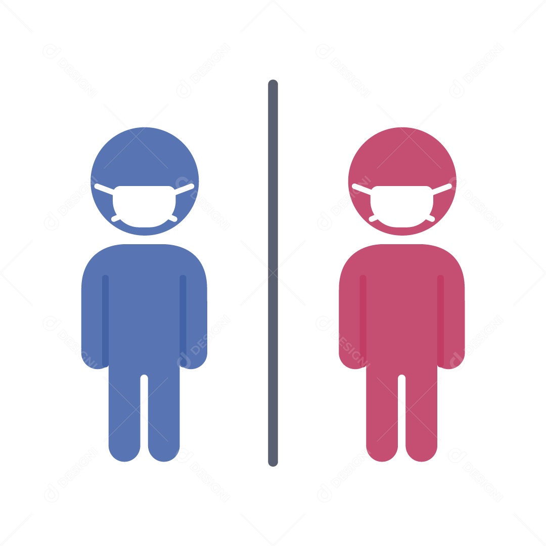 Ícone de Distanciamento Social Ilustração Vetor EPS