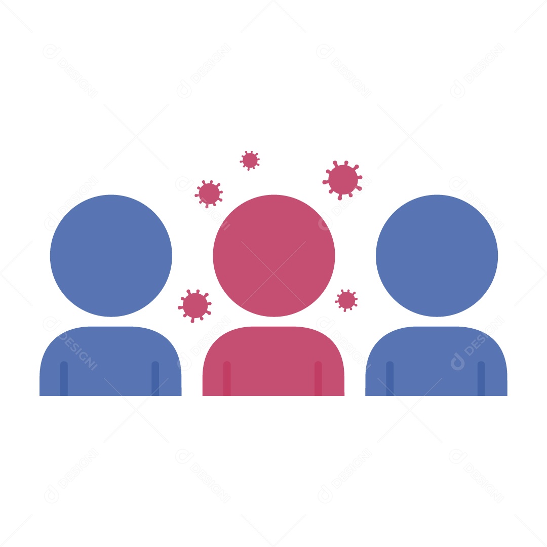 Vírus no Meio das Pessoas Ilustração Vetor EPS
