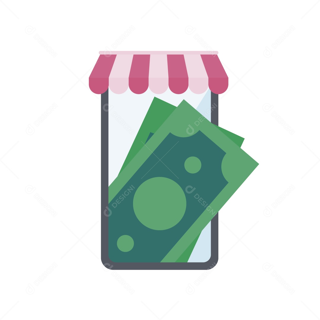 Loja Virtual Lucrando Ilustração Vetor EPS