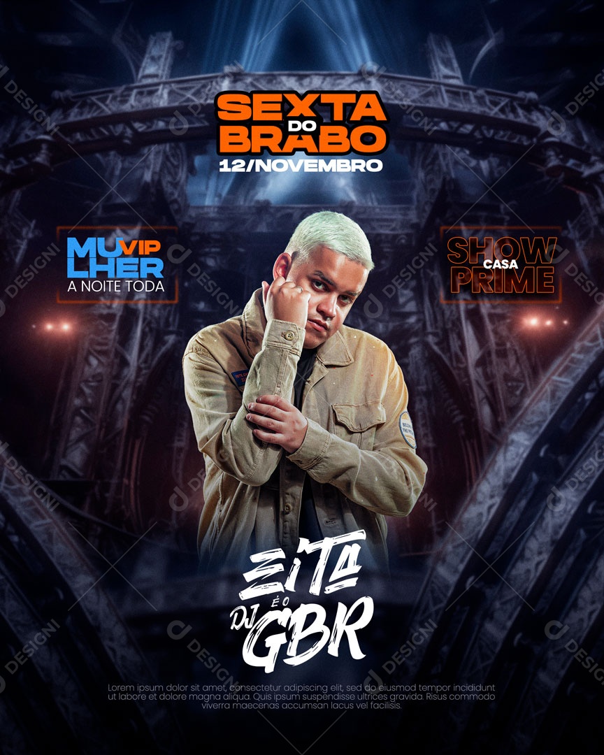Social Media Flyer Feed Sexta Do Brabo Eita é o Gbr PSD Editável