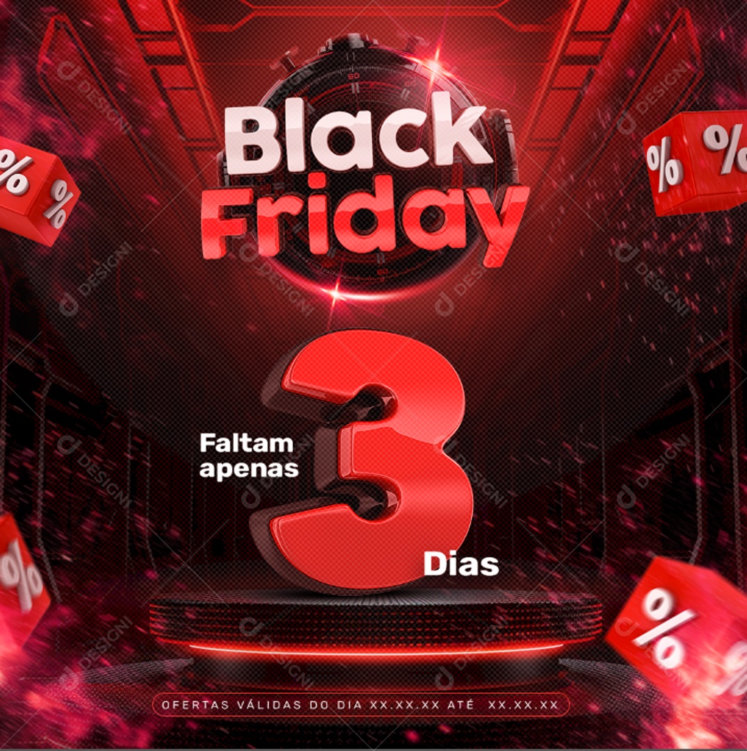 Social Media Black Friday Faltam Apenas 3 Dias PSD Editável