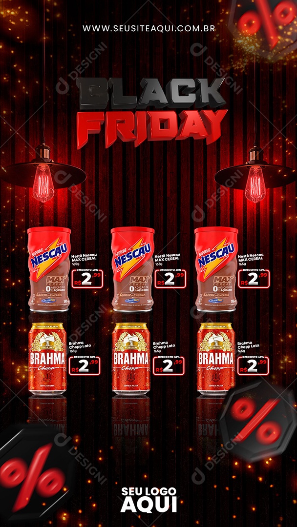 Story Black Friday Nescau Brahma Chopp Supermercado Social Media PSD Editável