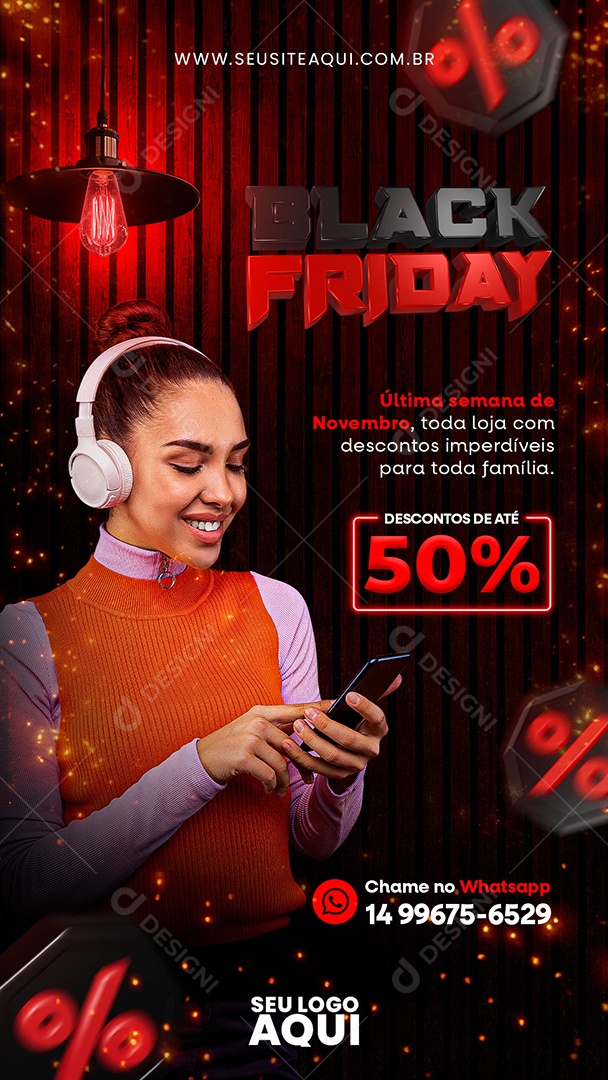 Story Black Friday Última Semana de Novembro Toda Loja com Descontos Social Media PSD Editávle
