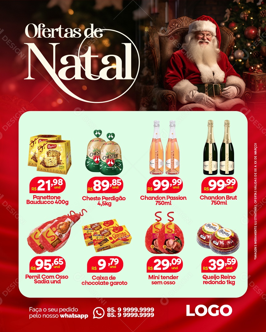 Social Media Encarte Ofertas De Natal PSD Editável