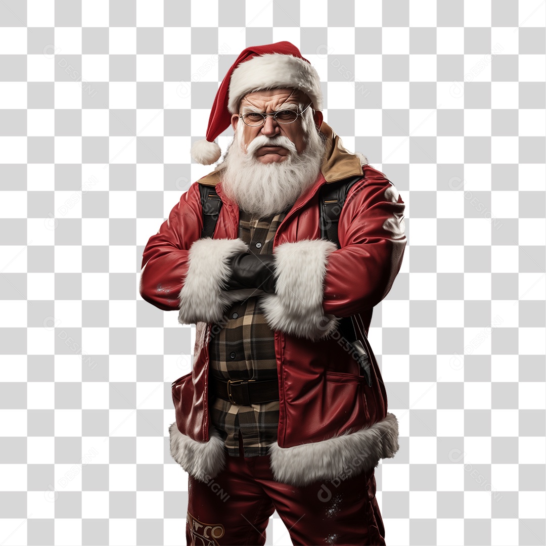 Homem Vestido de Papai Noel Para Comemoração de Natal PNG Transparente