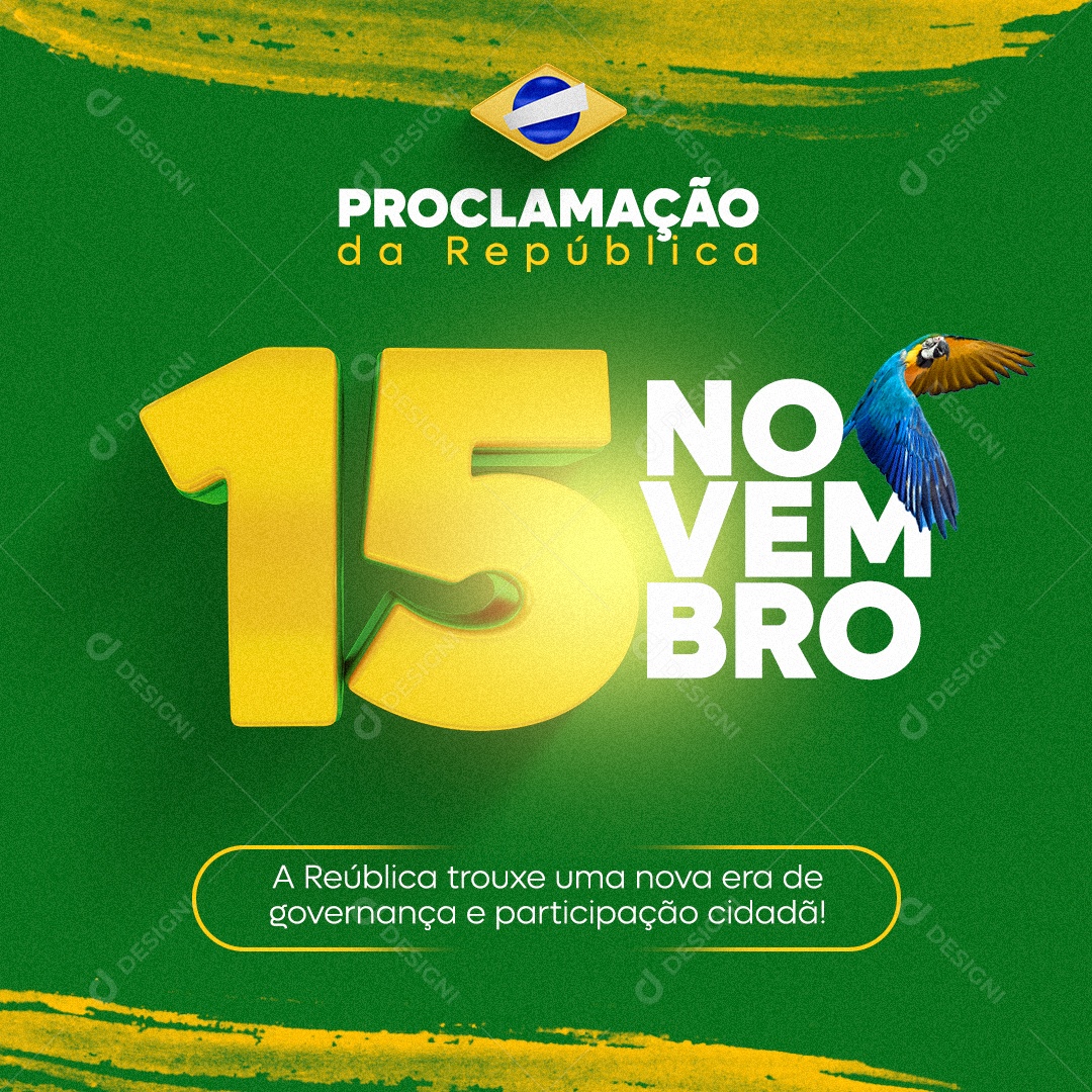 Proclamação Da República 15 De Novembro Social Media PSD Editável