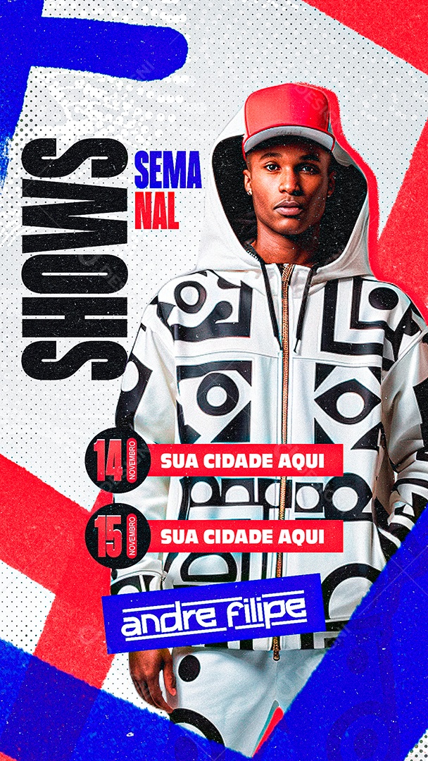 Story Flyer Shows Semanal Andre Filipe Social Media PSD Editável
