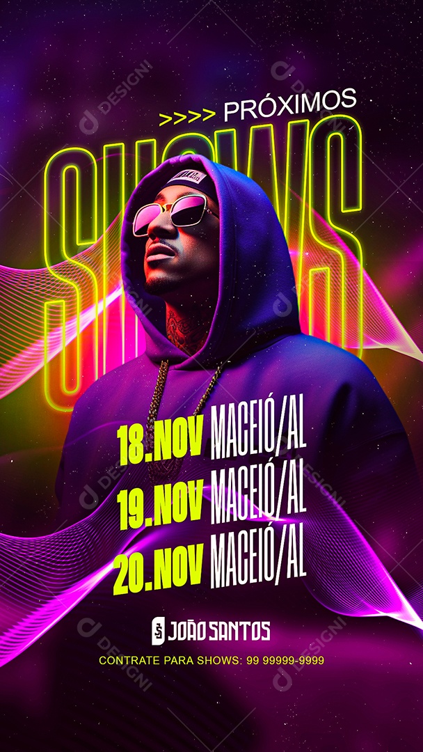 Story Flyer Próximos Shows João Santos Social Media PSD Editável