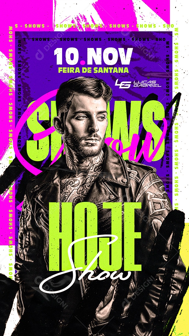 Story Flyer Próximos Shows Lucas Gabriel Hoje Show Social Media PSD Editável