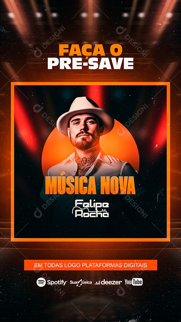 Story Flyer Música Nova Felipe Rocha Social Media PSD Editável