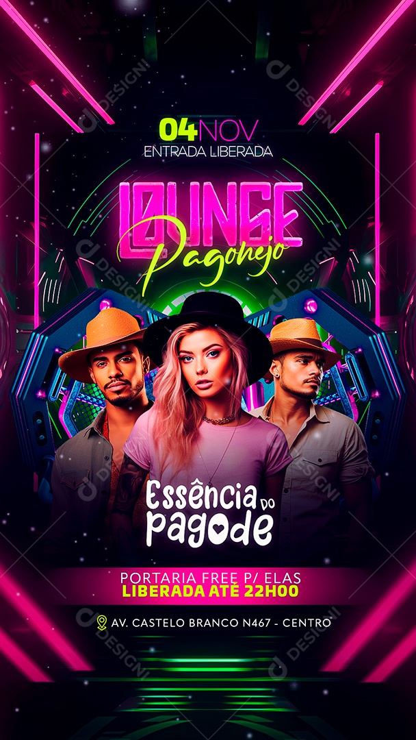 Story Flyer Lounge Pagonejo Essência Do Pagode Social Media PSD Editável