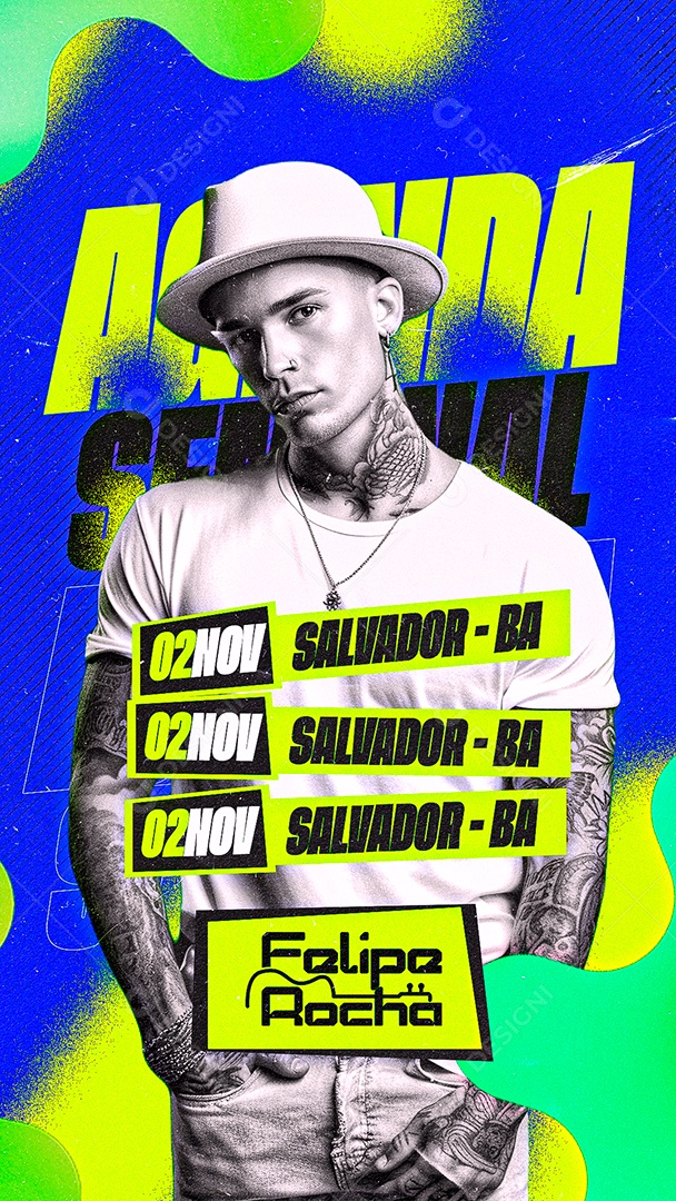 Story Flyer Agenda Semanal Felipe Rocha Social Media PSD Editável