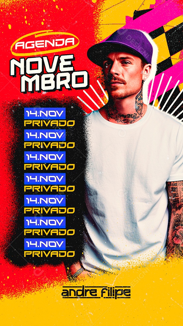Story Flyer Agenda Novembro Andre Filipe Social Media PSD Editável