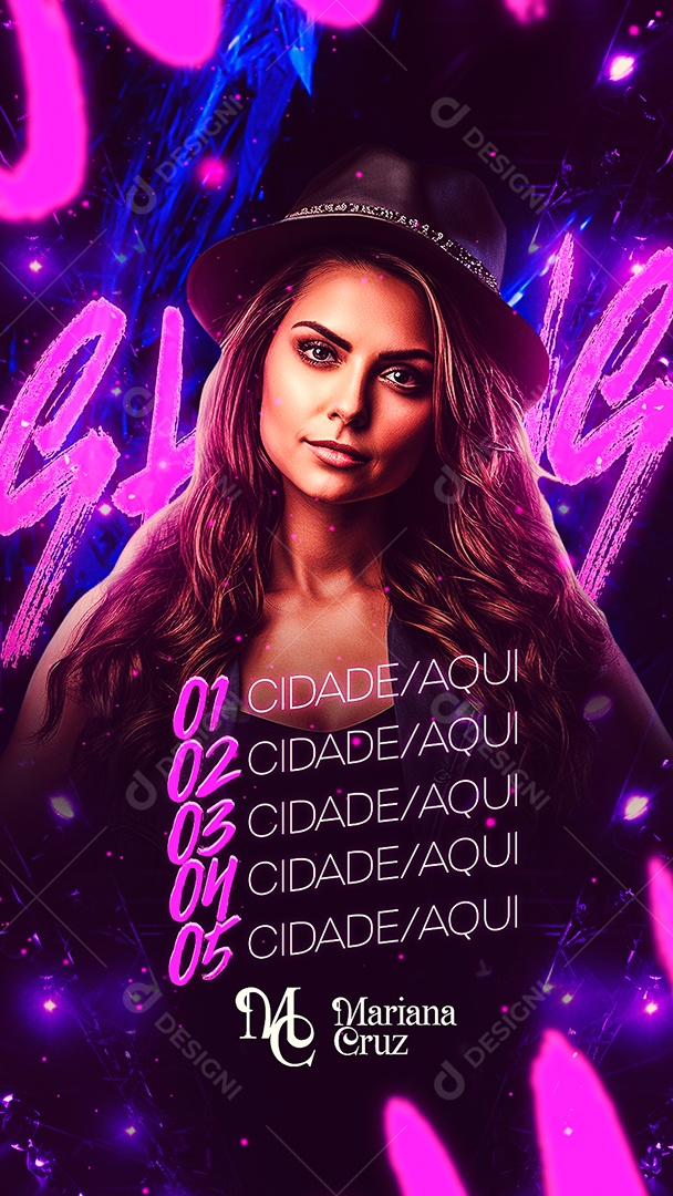 Story Flyer Agenda Shows Mariana Cruz Social Media PSD Editável