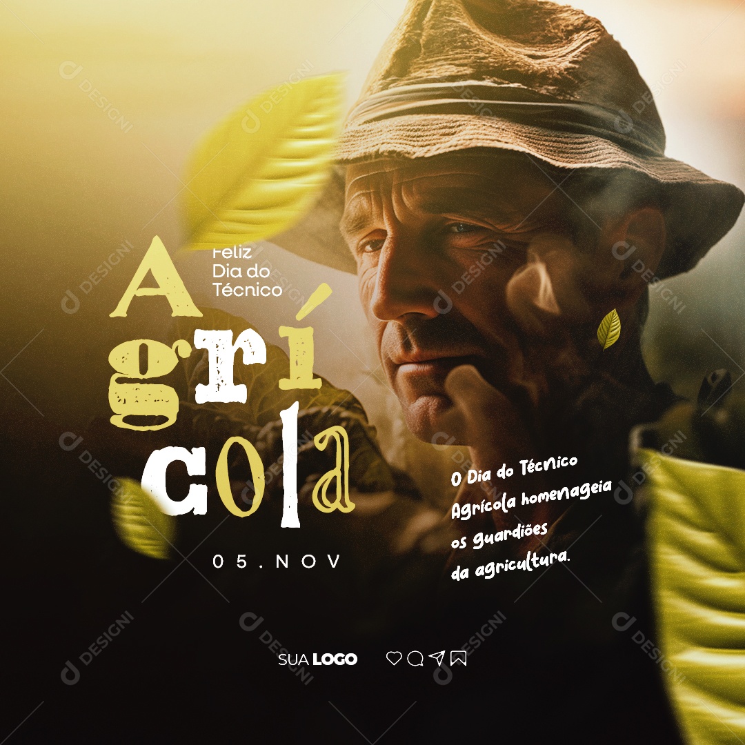 Dia do Técnico Agrícola 05 de Novembro Social Media PSD Editável