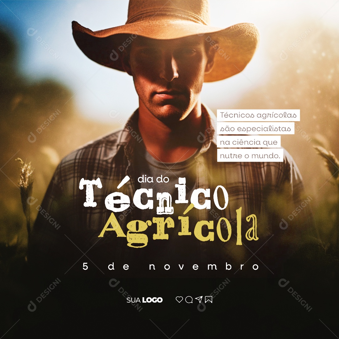 Social Media Dia do Técnico Agrícola 05 de Novembro PSD Editável
