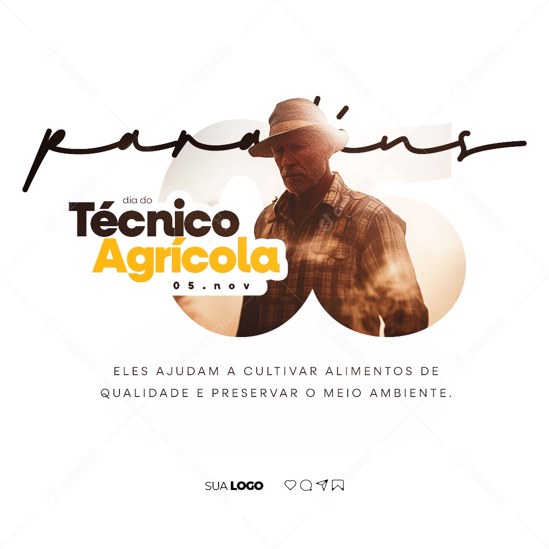 Dia do Técnico Agrícola Eles Ajudam a Cultivar Alimentos de Qualidade Social Media PSD Editável