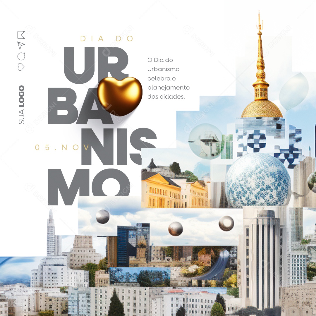Dia Mundial Do Urbanismo Celebra o Planejamento das Cidades Social Media PSD Editável