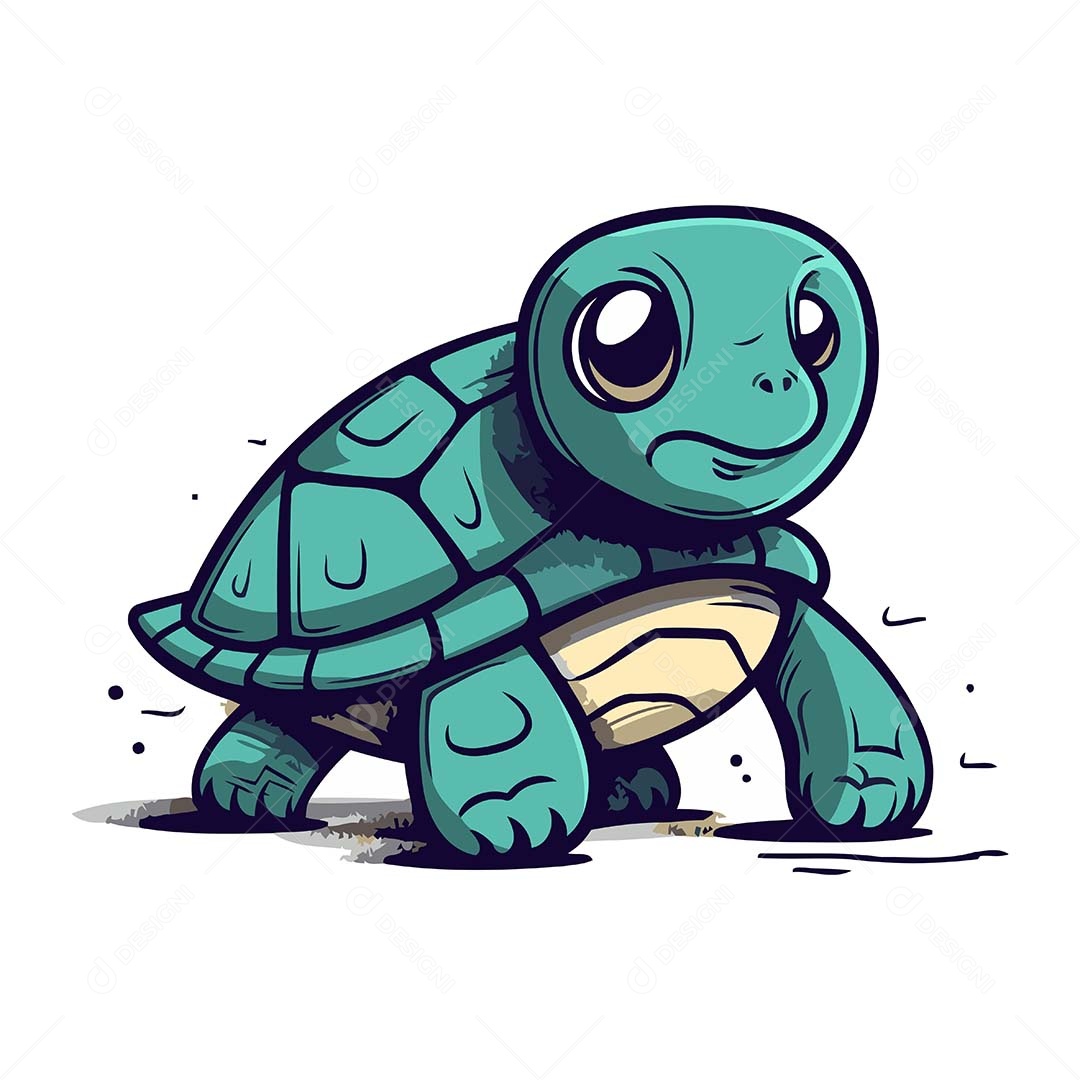 Tartaruga Desenho Animado Ilustração Vetor EPS