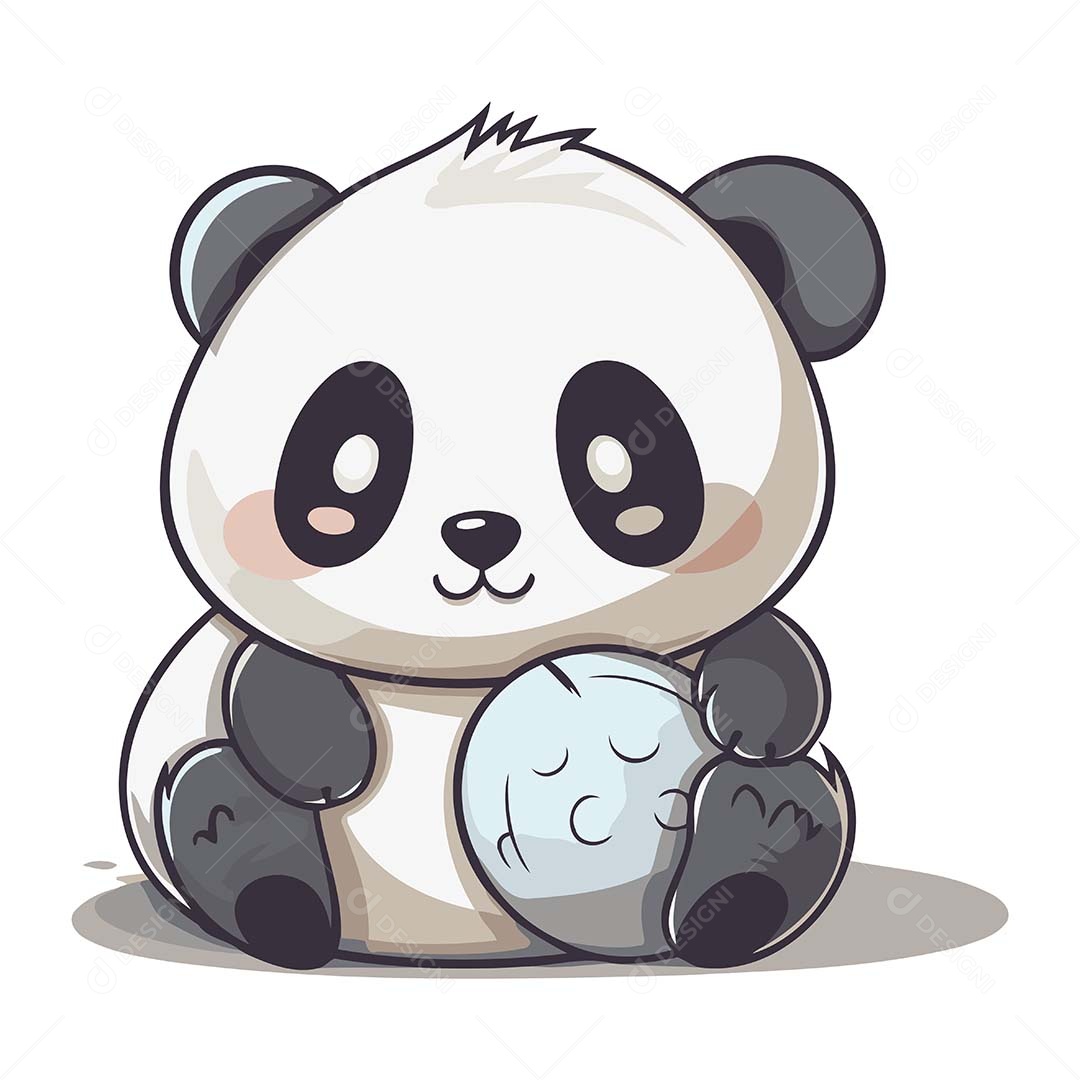 Urso Panda Desenho Animado Ilustração Vetor EPS