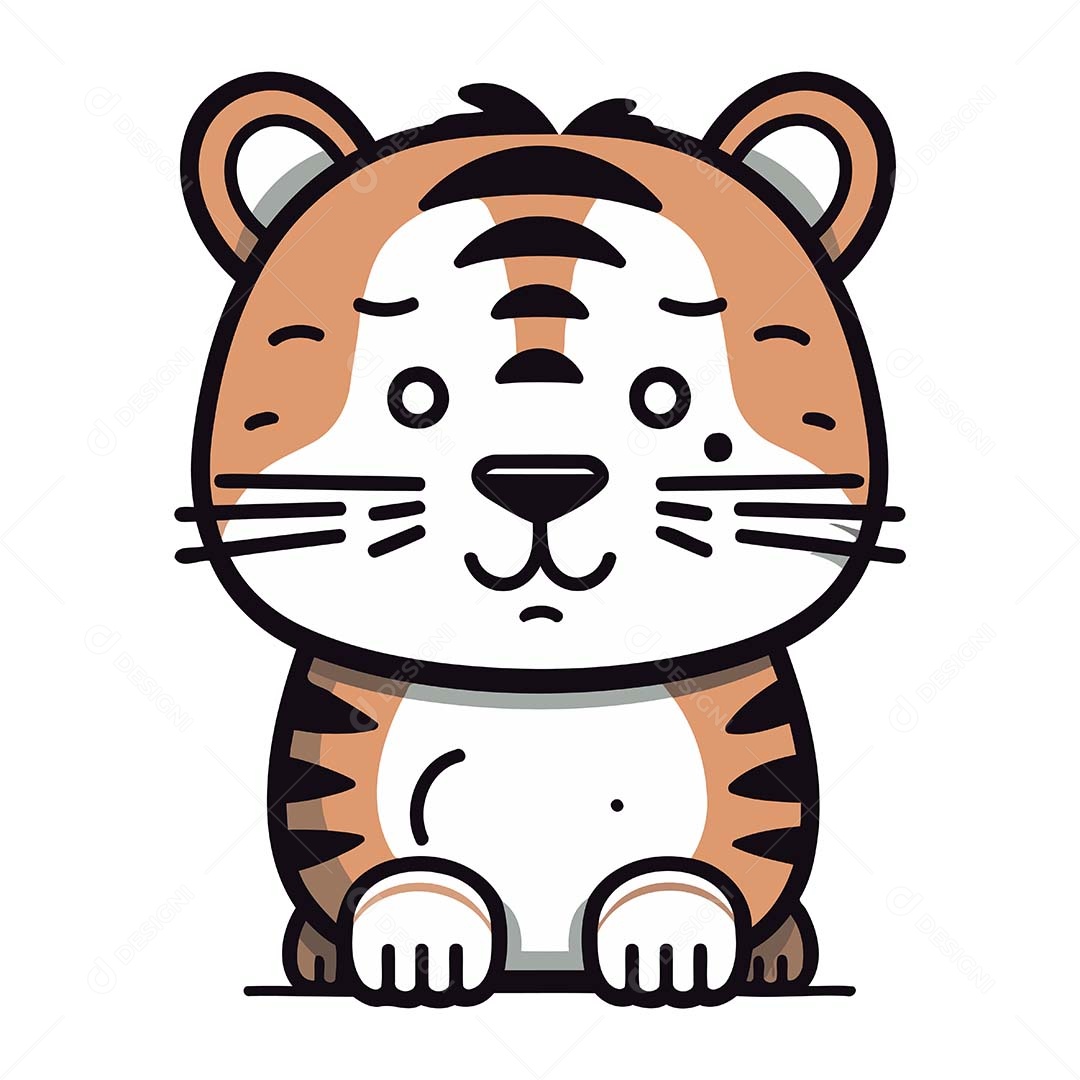 Tigre Desenho Animado Ilustração Vetor EPS