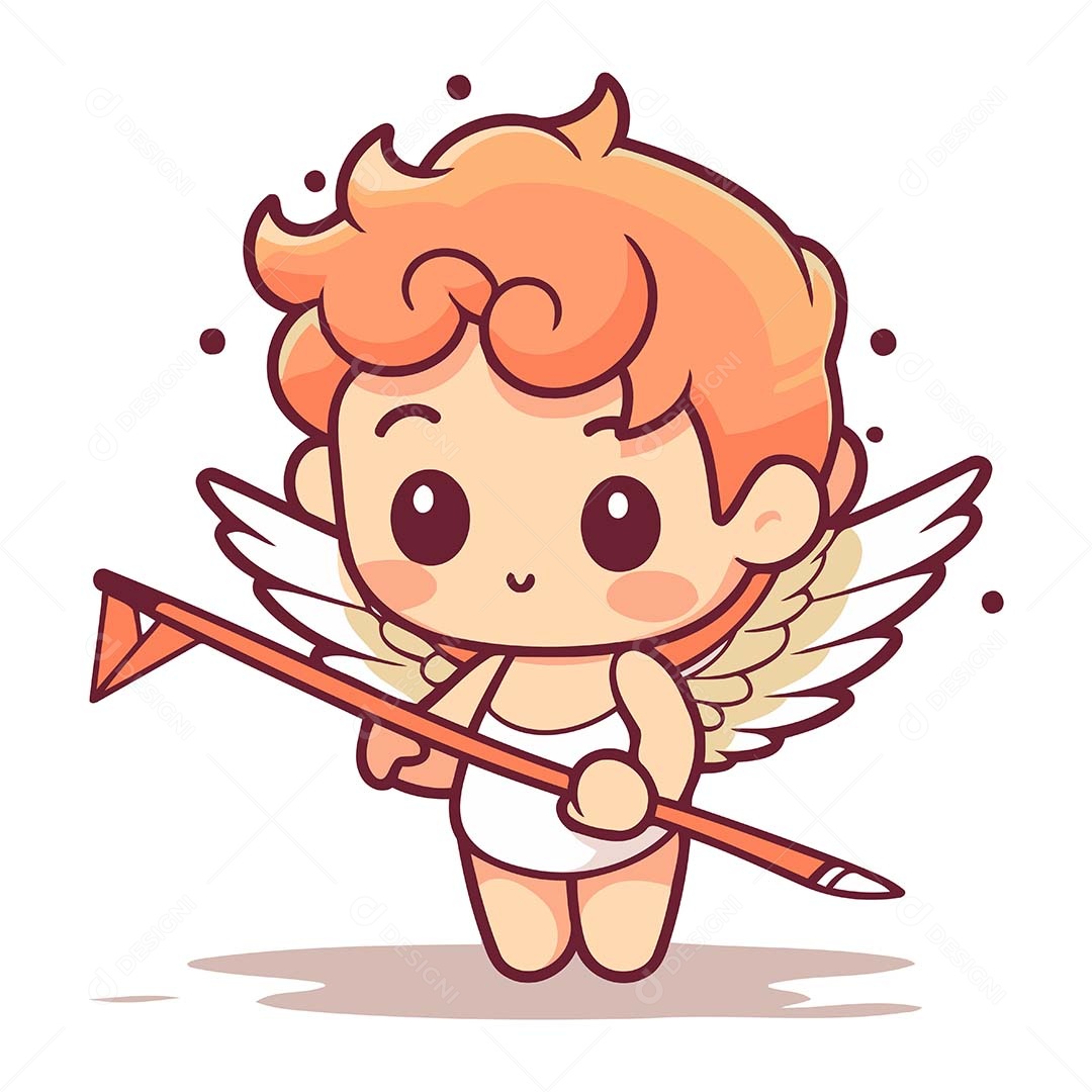 Cupido Desenho Animado Ilustração Vetor EPS