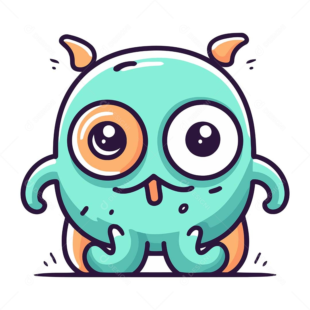 Monstro Desenho Animado Ilustração Vetor EPS