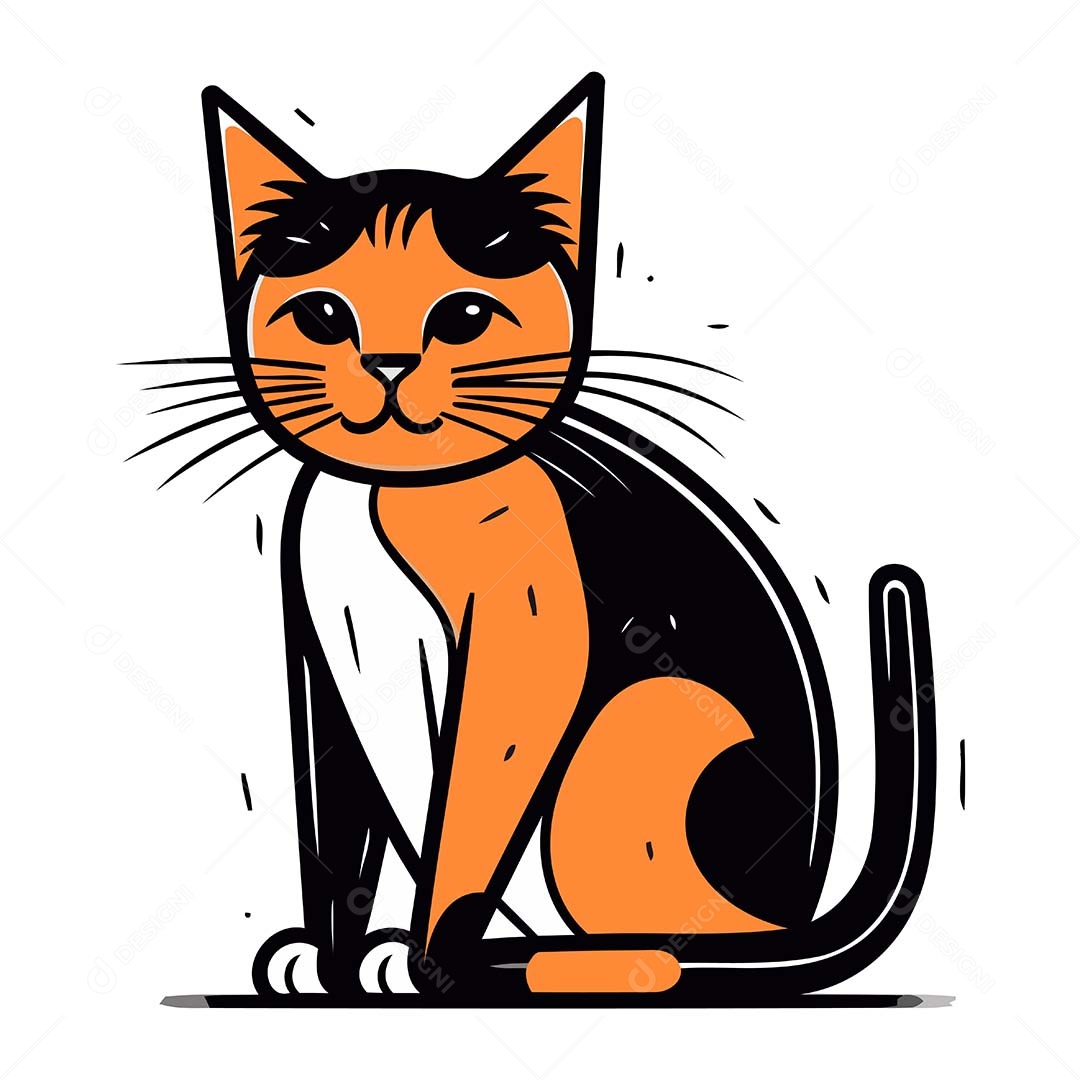 Gato Desenho Animado Ilustração Vetor EPS