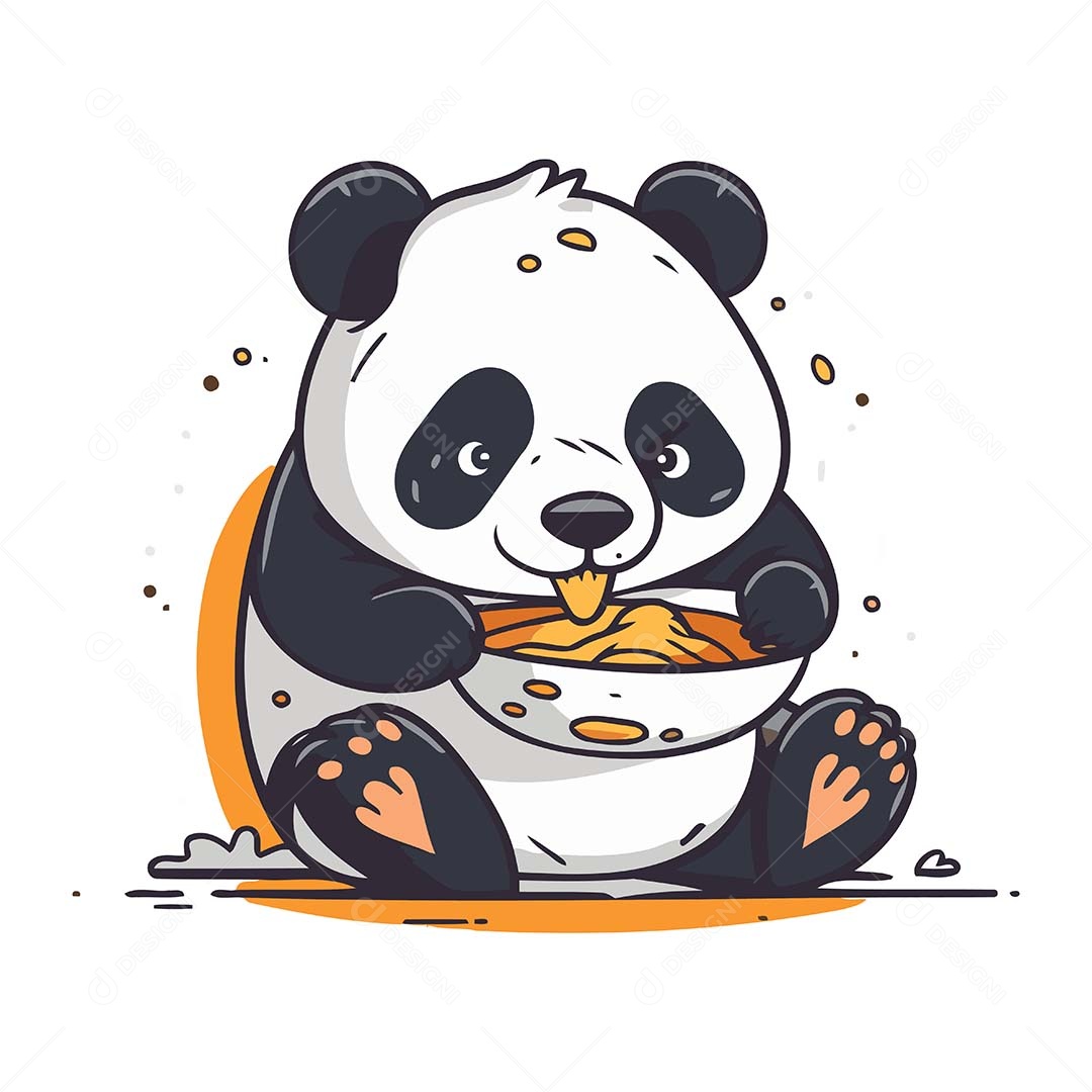 Urso Panda Desenho Animado Ilustração Vetor EPS