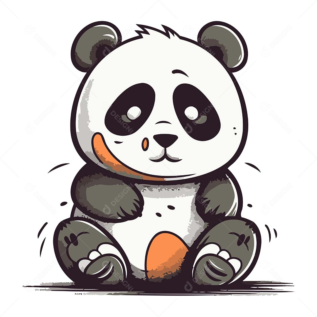 Urso Panda Desenho Animado Ilustração Vetor EPS