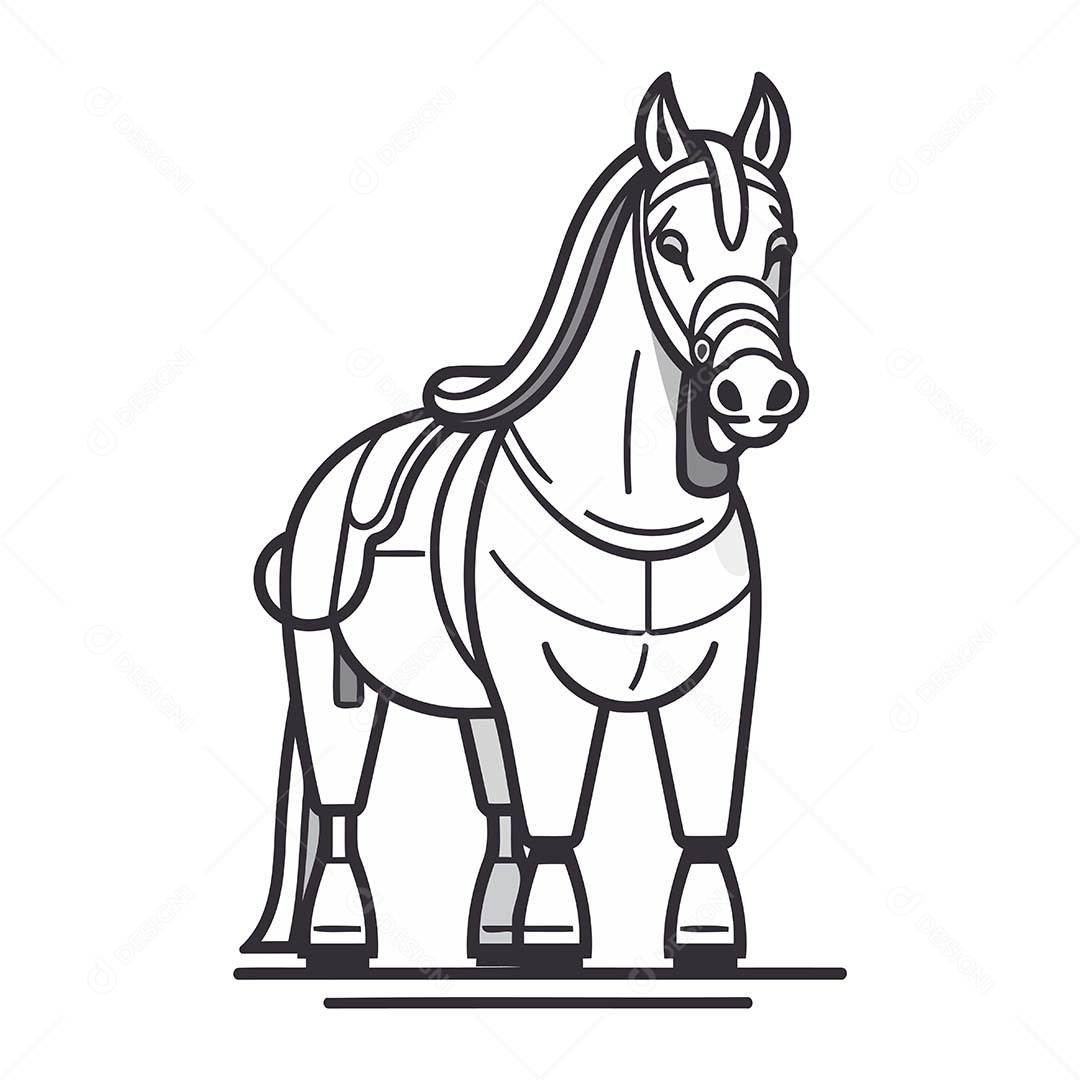 Cavalo Desenho Animado Ilustração Vetor EPS