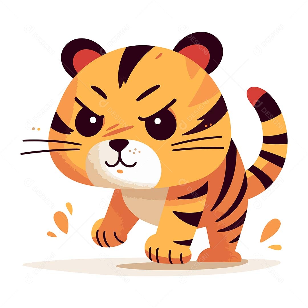 Tigre Desenho Animado Ilustração Vetor EPS