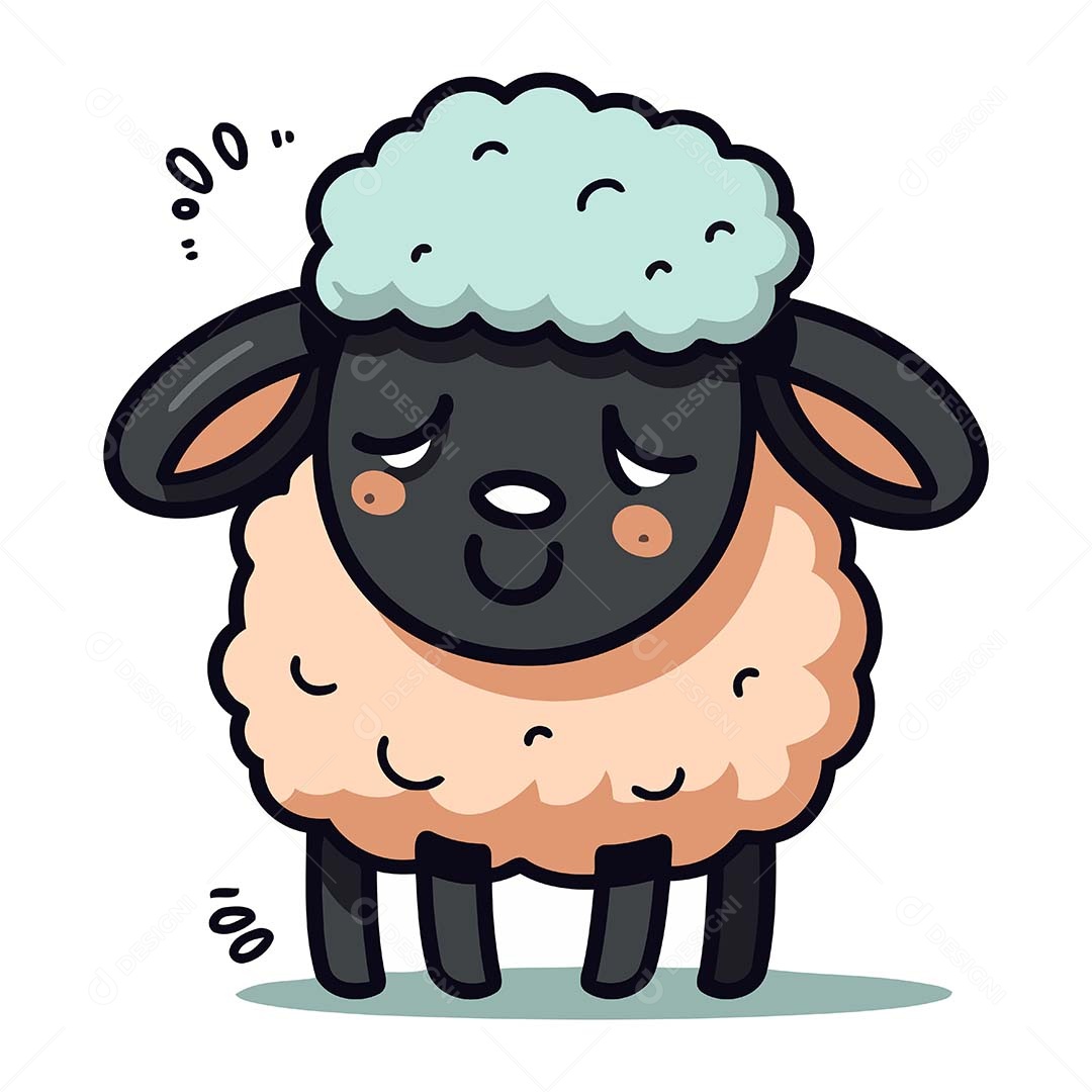 Ovelha Desenho Animado Ilustração Vetor EPS