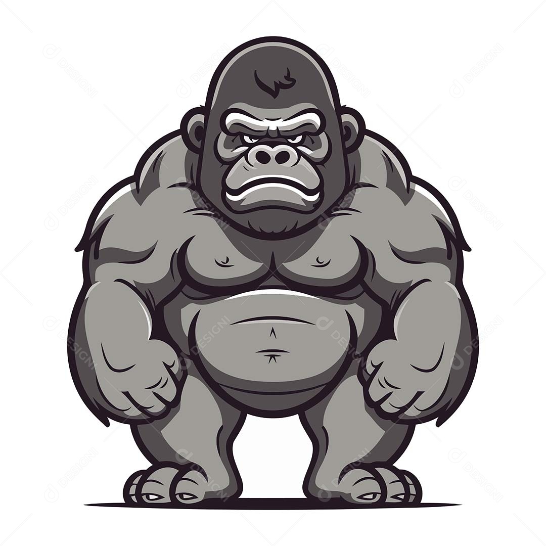 Gorila Desenho Animado Ilustração Vetor EPS