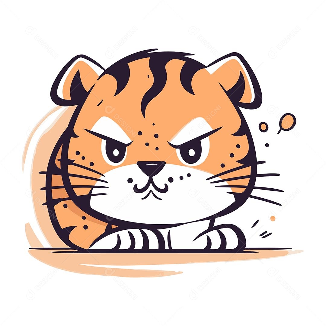 Tigre Desenho Animado Ilustração Vetor EPS