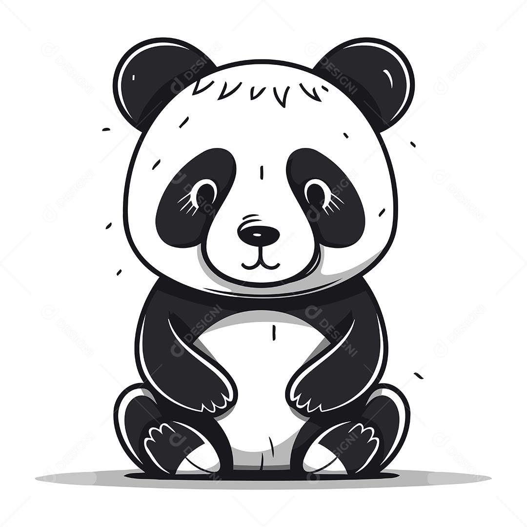 Urso Panda Desenho Animado Ilustração Vetor EPS
