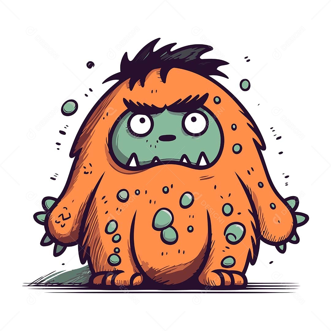 Monstro Desenho Animado Ilustração Vetor EPS