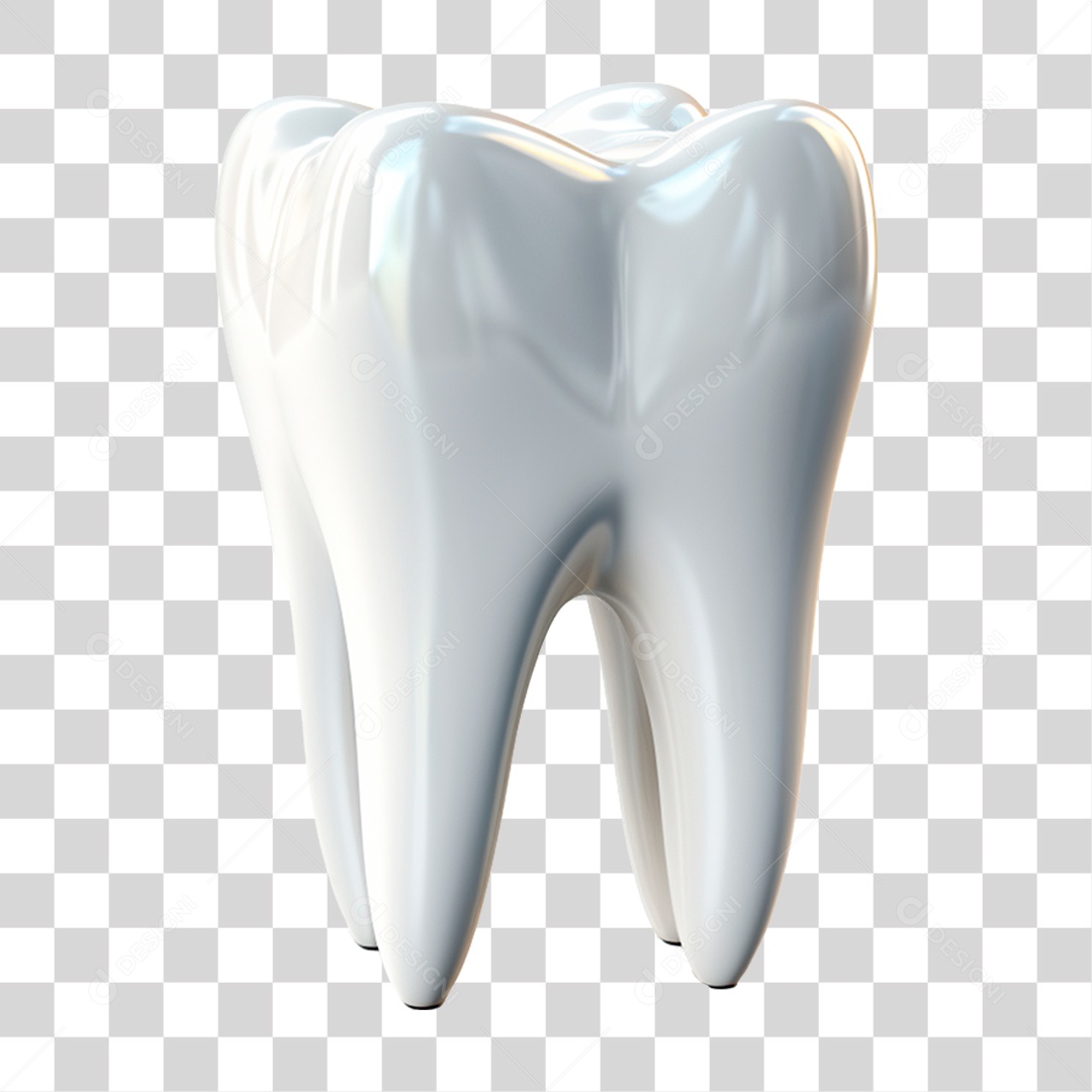 Elemento 3D Dente Branco PNG Transparente