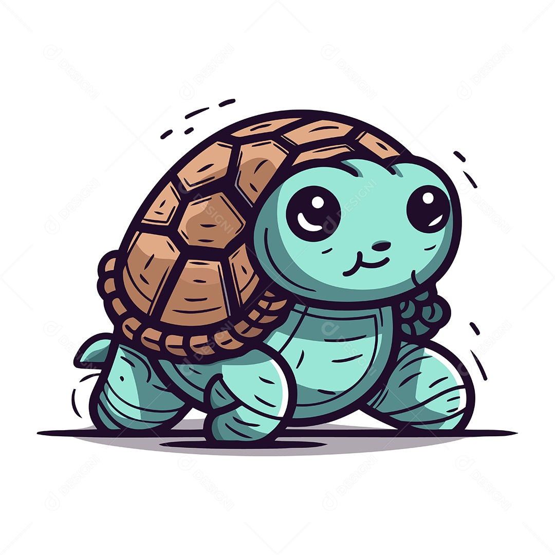 Tartaruga Desenho Animado Ilustração Vetor EPS