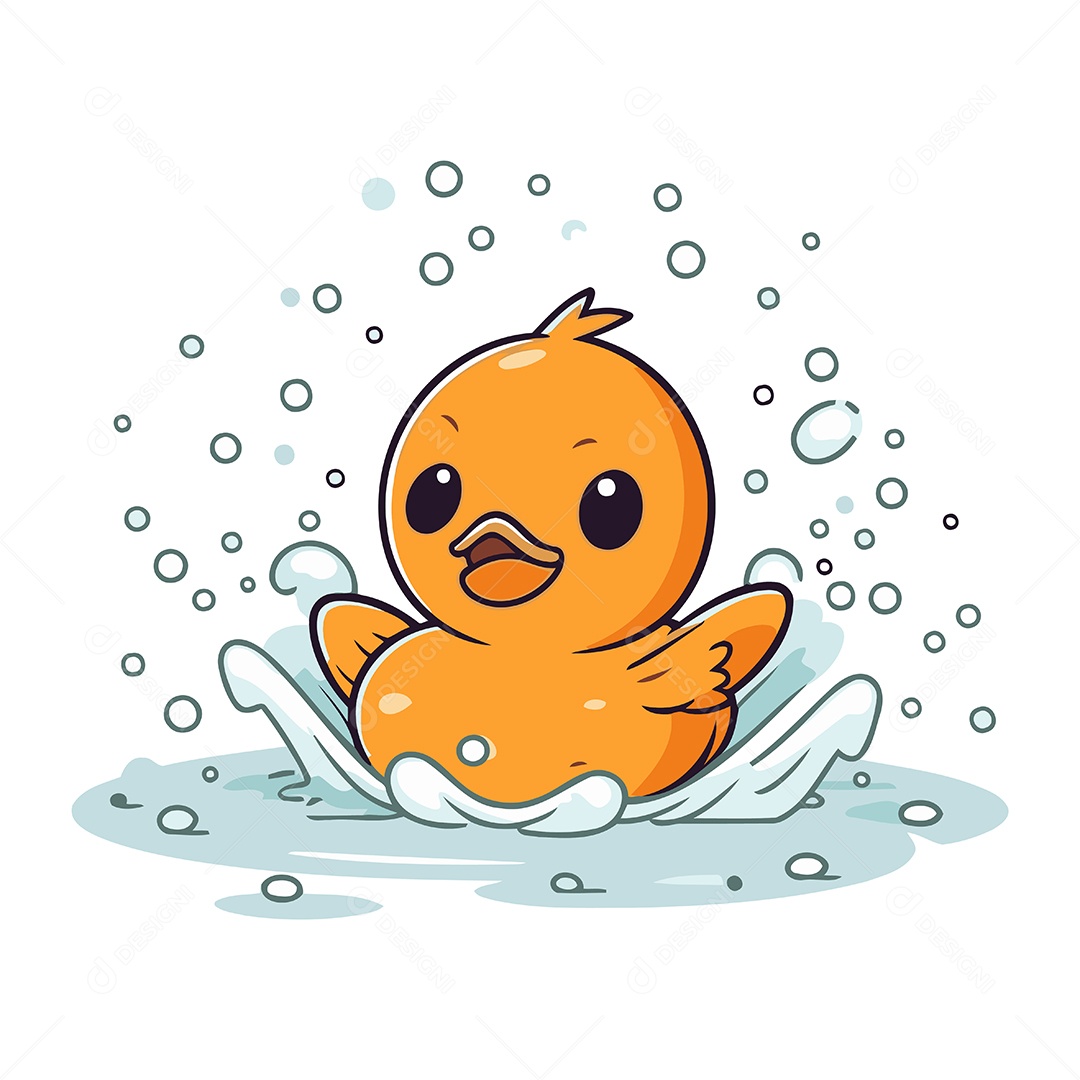 Pato Desenho Animado Ilustração Vetor EPS