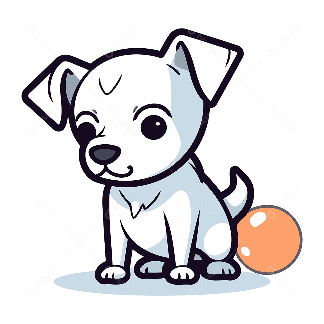 Cachorro Desenho Animado Ilustração Vetor EPS