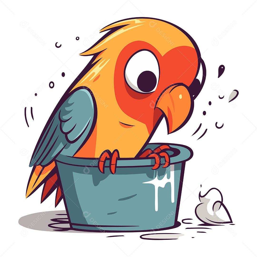 Papagaio Desenho Animado Ilustração Vetor EPS