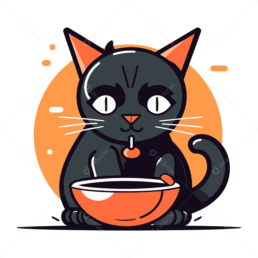 Gato Desenho Animado Ilustração Vetor EPS