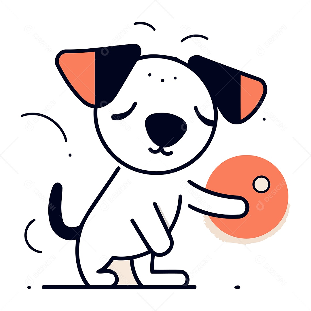 Cachorro Desenho Animado Ilustração Vetor EPS